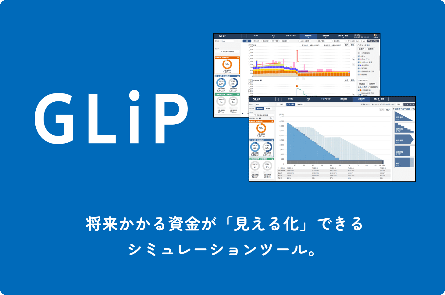 将来かかる資金が「見える化」できるシミュレーションツール GLiP