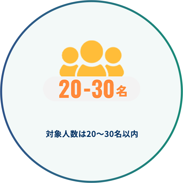 対象人数は20～30名以内
