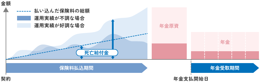 変額個人年金保険のイメージ（平準払の場合）